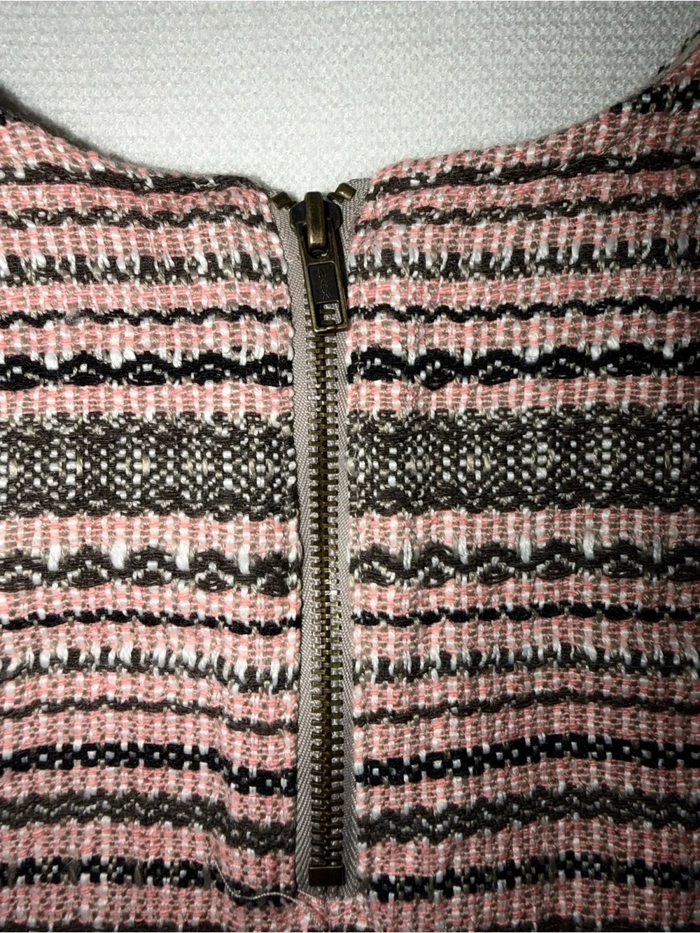 OshKosh B'gosh Pink and Gray Striped Knit A-Line Dress